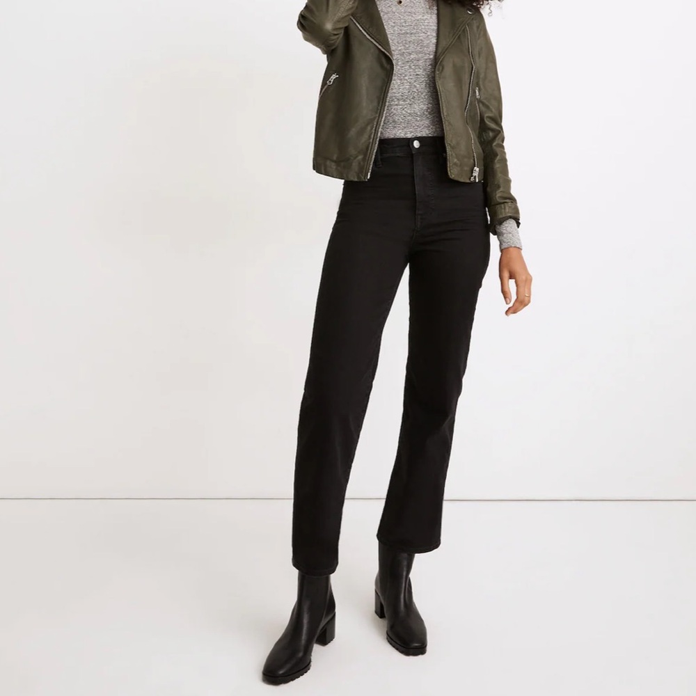 Madewell Slim Wide Leg Crop in Black Size 25